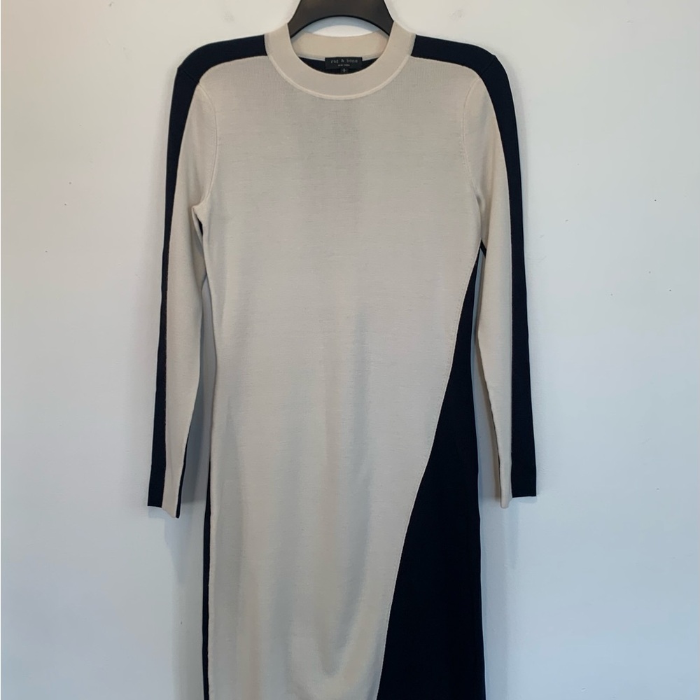 Rag & Bone Cecilee Merino Wool Color Block Sheath Dress